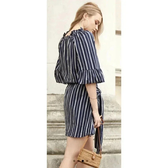 The Jetset Diaries Night Sky With Silver Stripe Kensington Mini Dress Size Large - Picture 2 of 7